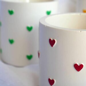 Bougies petits coeurs Cachemire et soie