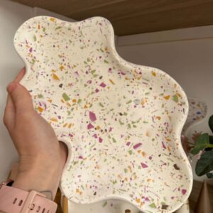 Plateau effet terrazzo vert