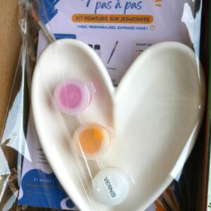 Kit créatif - Peinture sur Jesmonite coeur rose